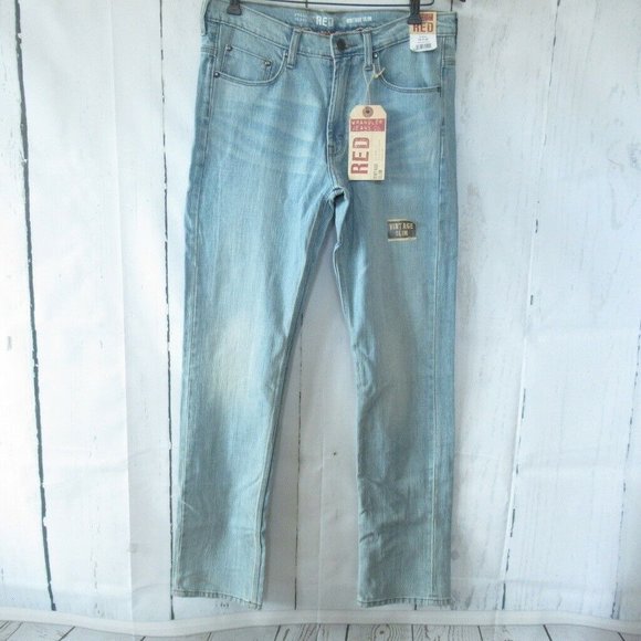 New Wrangler Red Label Jeans 32 x 34 Vintage Slim Leg Light Wash - Picture 1 of 7